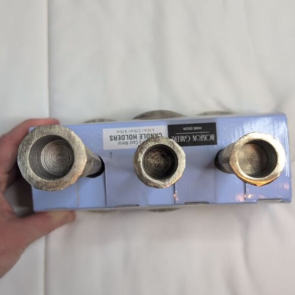 Boston Garden Home Decor Set Of 3 Cast Metal Candle Holders, NEW - Picture 5 of 5